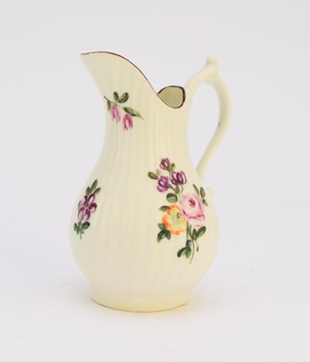 Lot 23 - Early Derby porcelain fluted cream jug, circa 1760-65