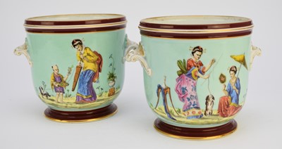 Lot 277 - Pair of French chinoiserie cache pot or coolers, late 19th century