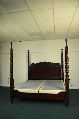 Lot 205 - Ralph Lauren: A mahogany finish four-poster bed, late 20th century