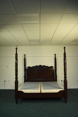 Lot 205 - Ralph Lauren: A mahogany finish four-poster bed, late 20th century