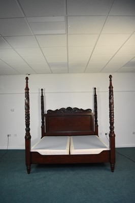 Lot 205 - Ralph Lauren: A mahogany finish four-poster bed, late 20th century