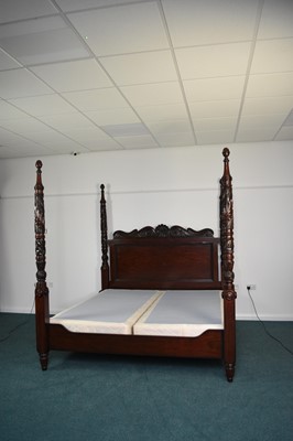 Lot 205 - Ralph Lauren: A mahogany finish four-poster bed, late 20th century