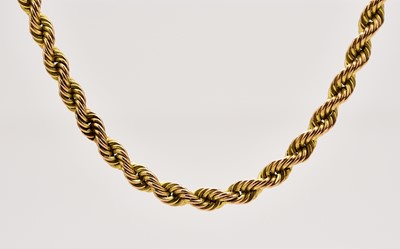 Lot 256 - A 9ct gold rope twist chain necklace