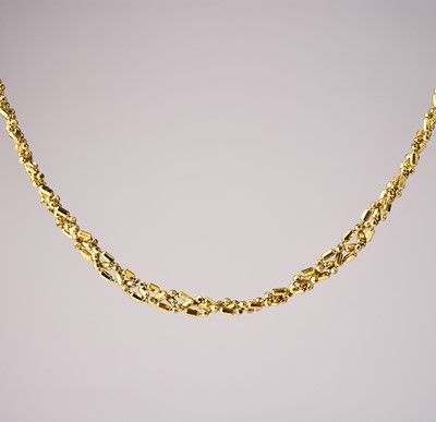 Lot 140 - A 9ct gold fancy link chain necklace