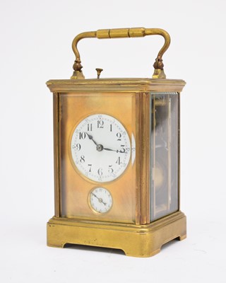 Lot 642 - A French brass carriage alarm clock