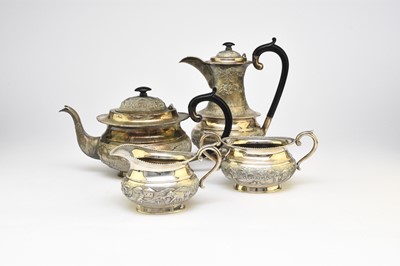 Lot 9 - A 'Sterling Silver' South East Asian four piece tea service