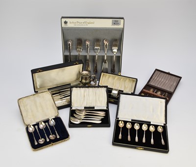 Lot 26 - A collection of silver and plated wares