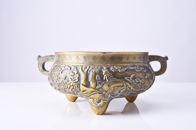 Lot 89 - A Chinese bronze censer, Xuande seal mark but 19th century