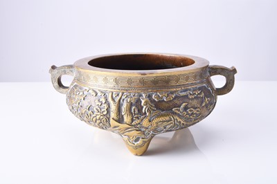 Lot 89 - A Chinese bronze censer, Xuande seal mark but 19th century