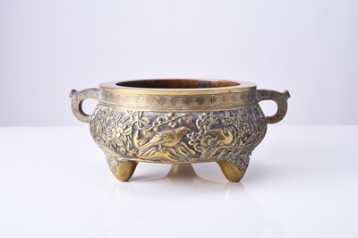 Lot 89 - A Chinese bronze censer, Xuande seal mark but 19th century