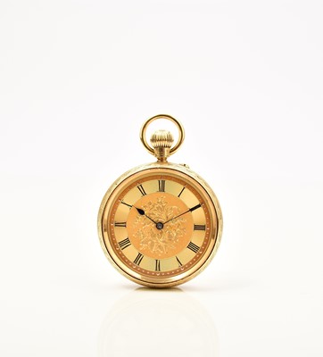 Lot 386 - A lady's 18ct gold open face pocket watch