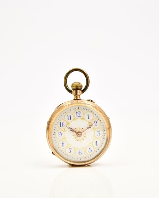 Lot 387 - A lady's 14ct gold open face pocket watch