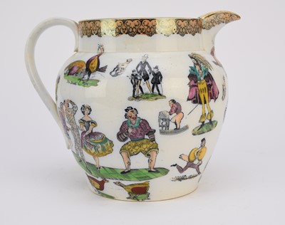 Lot 48 - An Elsmore and Forster (Staffordshire) theatrical and cock-fighting jug
