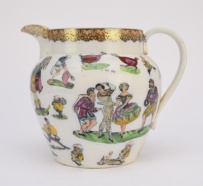 Lot 48 - An Elsmore and Forster (Staffordshire) theatrical and cock-fighting jug