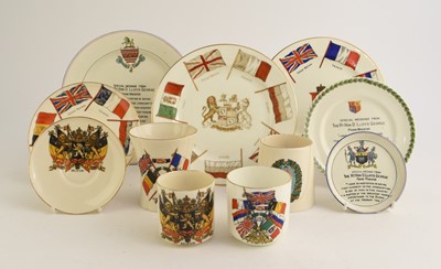 Lot 61 - Group of WW1 plates with Lloyd George messages