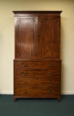 Lot 189 - A George III mahogany linen press