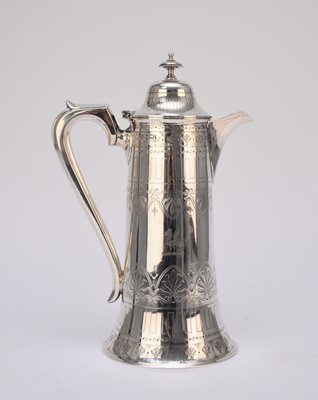 Lot 33 - A Victorian silver lidded hot water jug