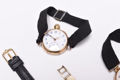 Lot 447 - A group of lady's gold and gold plated wristwatches