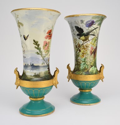 Lot 279 - A pair of large French porcelain vases, late 19th century