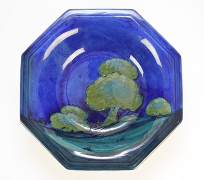 Lot 256 - William Moorcroft 'Moonlit Blue' octagonal bowl