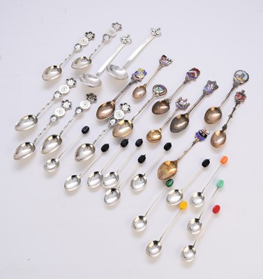 Lot 67 - A collection of silver and white metal spoons