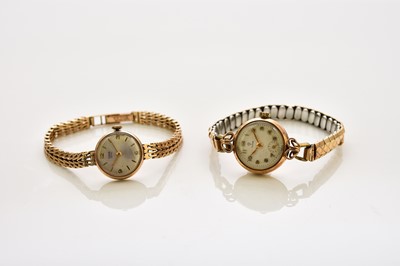 Lot 421 - Tudor: Two lady's 9ct gold wrist watches