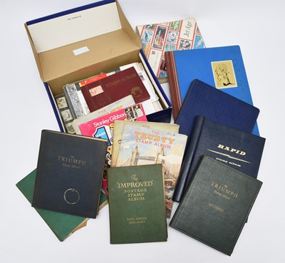 Lot 184 - Large accumulation of stamps in albums in purple crate and a "Hi-Tec" box with the value being in mint decimal