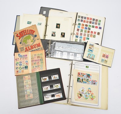 Lot 184 - Large accumulation of stamps in albums in purple crate and a "Hi-Tec" box with the value being in mint decimal