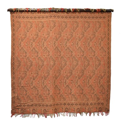 Lot 308 - Kashmir silk shawl or wall hanging, late 19th century