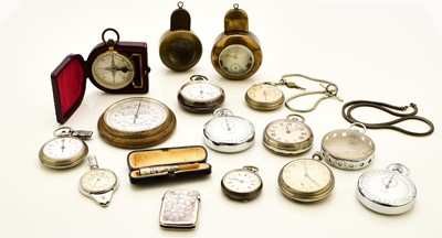 Lot 423 - A collection of fashion watches, pocket watches and pocket instruments