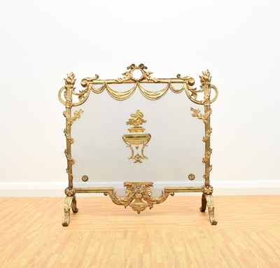 Lot 160 - A Regency revival cast brass fire screen