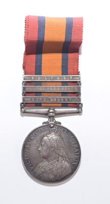 Lot 96 - Boer War QSA medal to Pte. E. Cleaver, who died of wounds sustained at Nooitidedacht