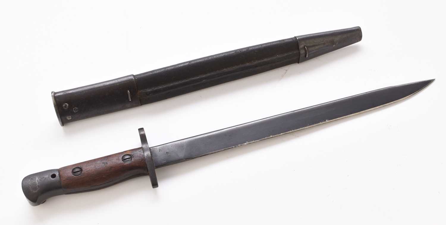 Lot 142 - WW2 Short 1907 Pattern Indian SMLE Bayonet, No. 1 Mk2.