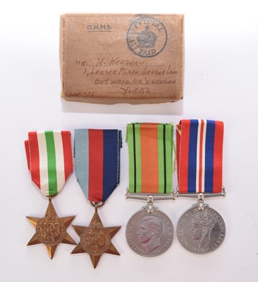 Lot 120 - WW2 medal group attributed to Prisoner of War Dvr. H. Kershaw, Royal Engineers