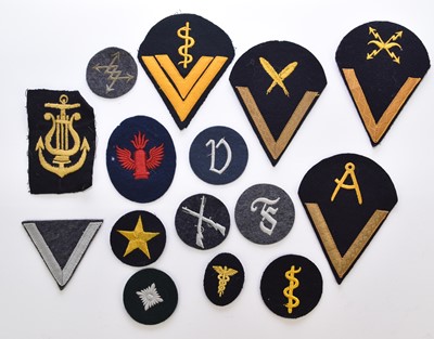 Lot 79 - Group of German Kriegsmarine and Luftwaffe trade insignia and one US Navy patch