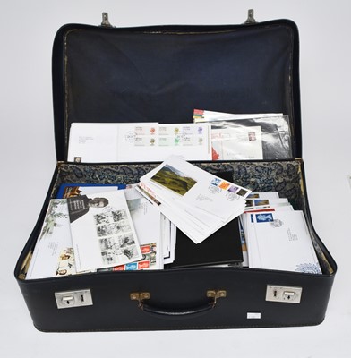 Lot 144 - Massive collection of Royal Mail First Day and commemorative covers in two suitcases and large plastic crate