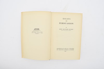 Lot 39 - KEYNES, John Maynard, Essays in Persuasion, 1st edition 1931. Bookplates on pastedowns.