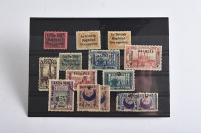 Lot 158 - Irak, British Occupation of Baghdad, Turkish stamps overprinted, mint and used, selection of 14 on stockcard. Cat £1,000+