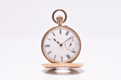 Lot 425 - A 14ct gold half hunter pocket watch