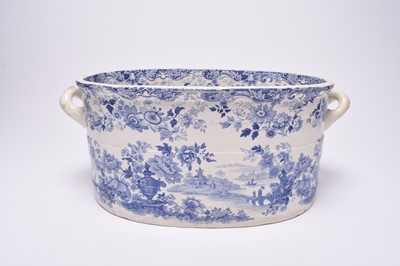 Lot 14 - English earthenware 'Oriental Beauties' footbath, 19th century