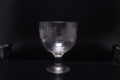 Lot 241 - A Victorian engraved glass goblet