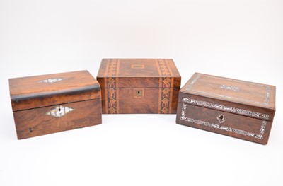 Lot 538 - Two Victorian boxes and a sewing box