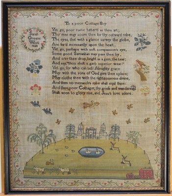 Lot 586 - A late George IV needlework sampler, dated 1820