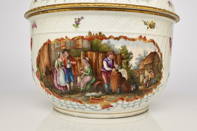 Lot 151 - Large Carl Thieme (Potschappel) porcelain bowl and cover, late 19th century