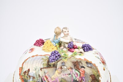 Lot 151 - Large Carl Thieme (Potschappel) porcelain bowl and cover, late 19th century