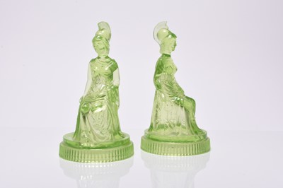 Lot 242 - A pair of Victorian John Derbyshire glass models of Britannia