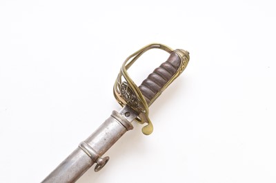 Lot 151 - British 18217P Light Cavalry Officer's sword (Geo VI) and two reproduction swords