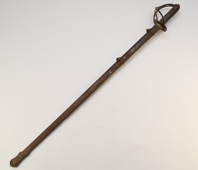Lot 151 - British 18217P Light Cavalry Officer's sword (Geo VI) and two reproduction swords