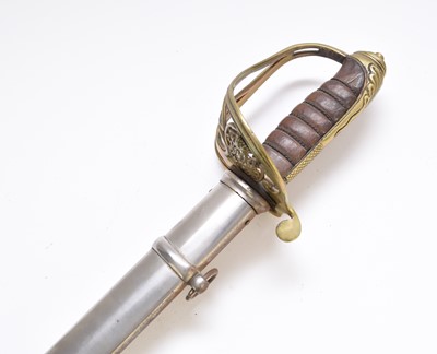 Lot 151 - British 18217P Light Cavalry Officer's sword (Geo VI) and two reproduction swords