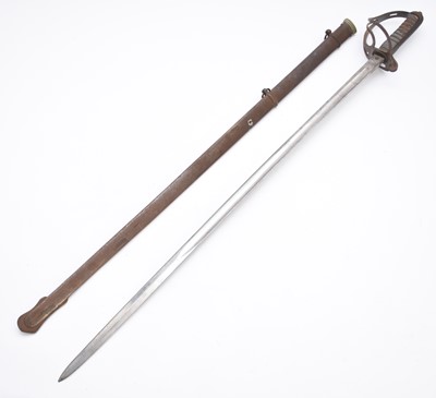 Lot 151 - British 18217P Light Cavalry Officer's sword (Geo VI) and two reproduction swords
